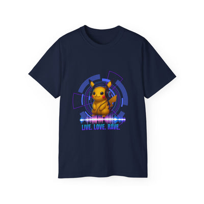 Rave T-Shirt, Fun Music Shirt, Live Love Rave - Techno - Pokemon