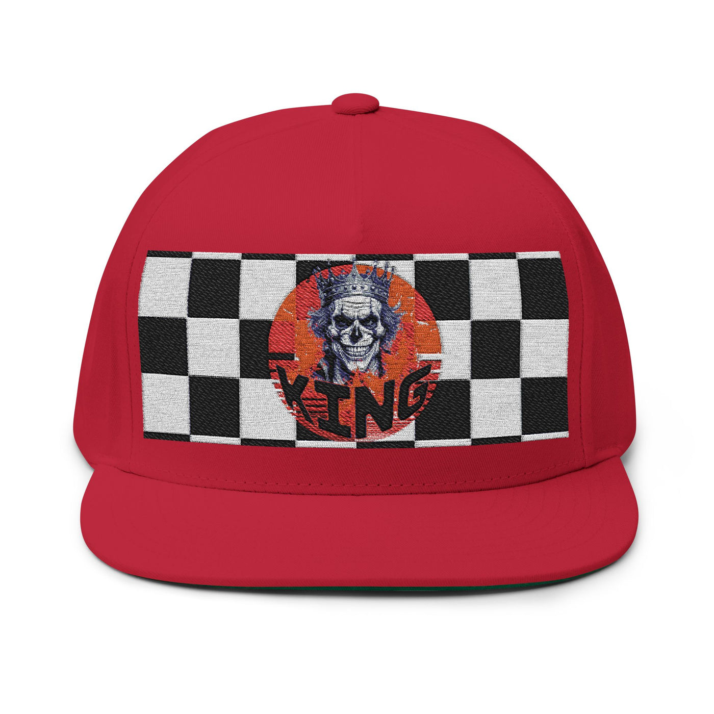 King Embroidered King skull - Flat Bill Cap, Snapback Hat