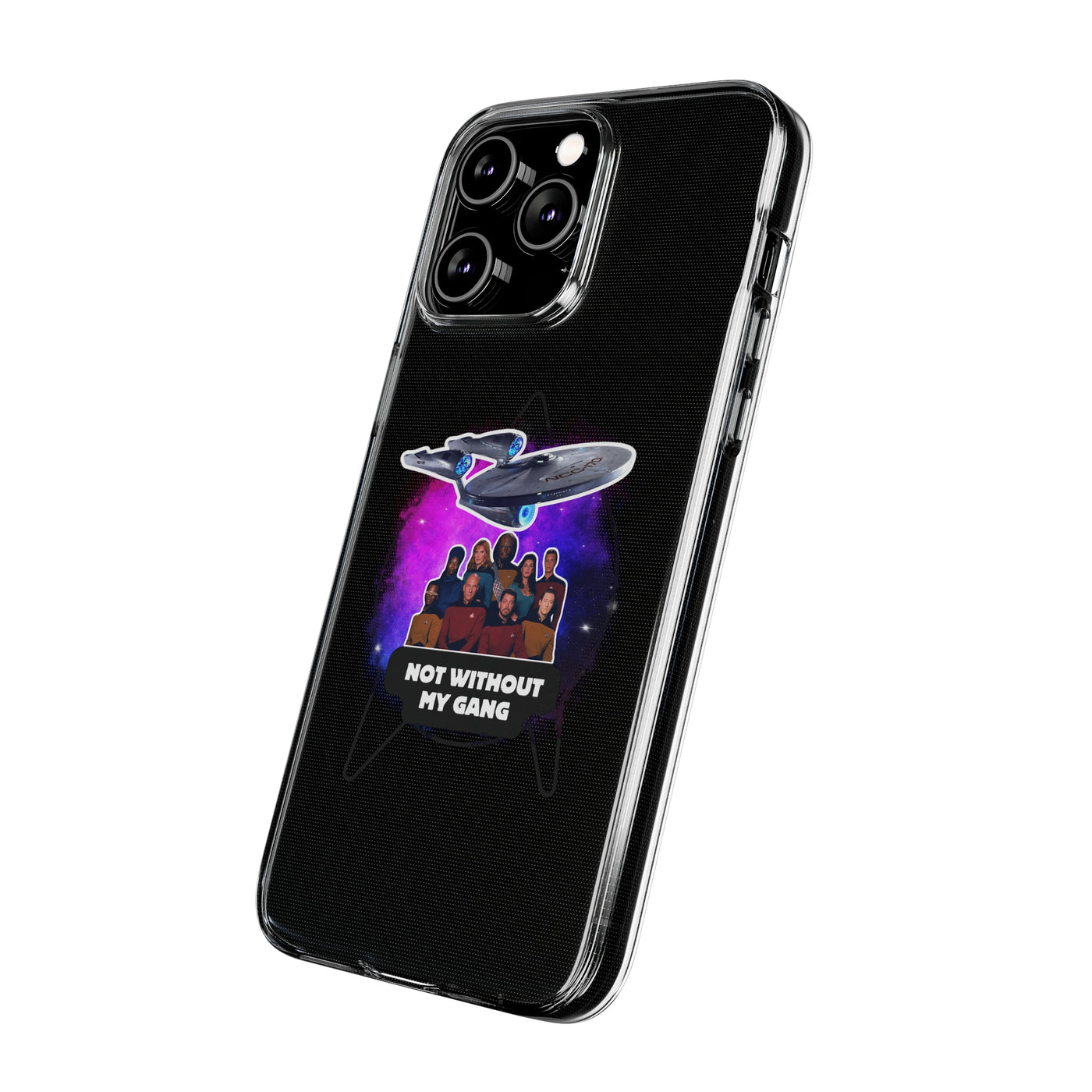 Galaxy-Inspired Soft Phone Case - Not Without My Gang, Star Trek Lovers Handyhülle