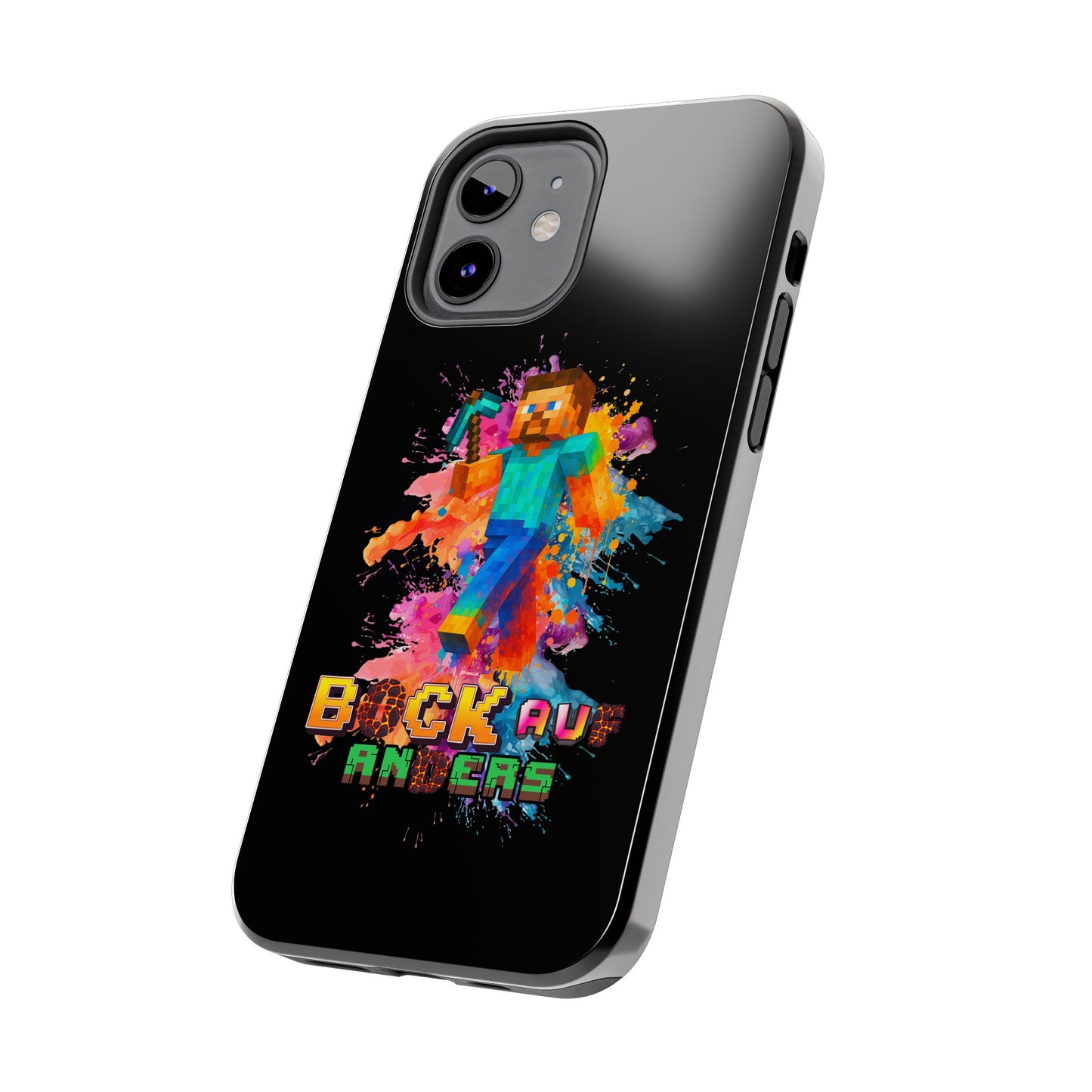Minecraft Inspired Tough Phone Case - Handyhülle  "Bock auf anders" Colorful Gamer Design