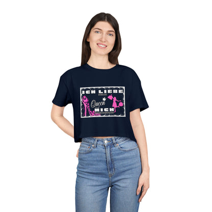 Ich liebe shoppe "Shopping Queen" Crop Tee  copped Shirt