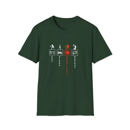 Basketball Life Unisex T-Shirt - Eat, Sleep, Basketball, Repeat