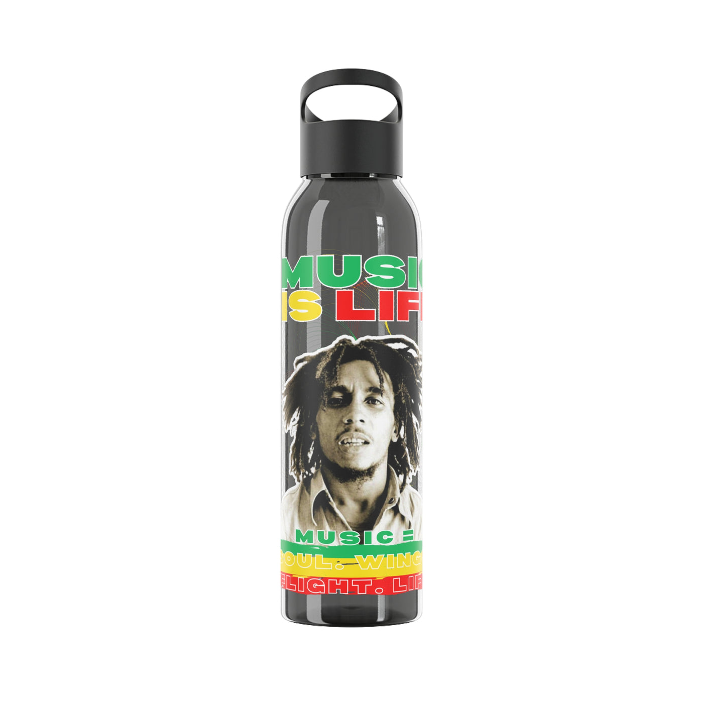 Bob Reggae- Music is Life Water Bottle, Wasserflasche