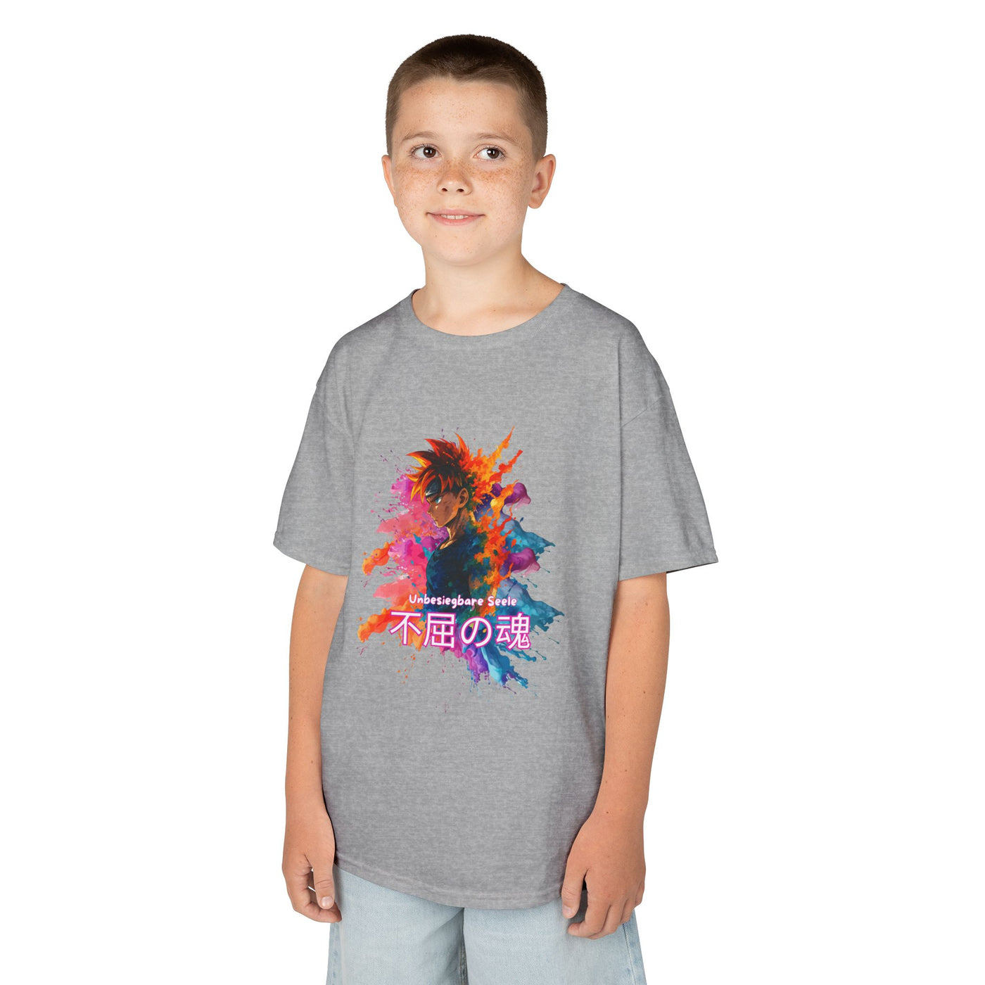 "unbesiegbare Seele" Vibrant Kids Jersey Tank Top - Colorful Anime Design