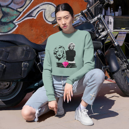 Chic Marilyn Monroe Cropped Sweatshirt for Women - Trendy and Stylish