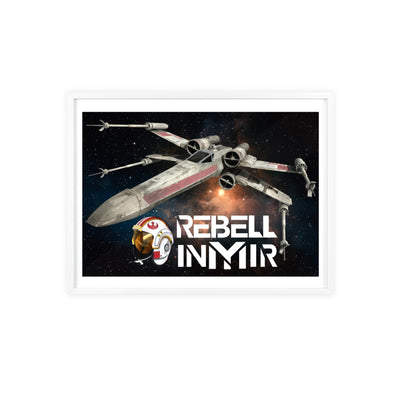 Star Wars X-Wing Fighter Poster with Wooden Frame - Rebel Inyir Decor