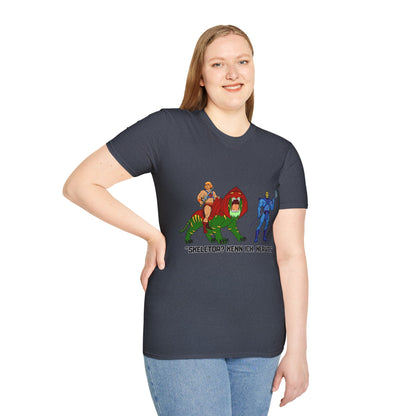 He-Man Retro Graphic Tee, Unisex Softstyle Shirt for Fans, Vintage Cartoon Apparel, Gift for Geeks, Nostalgic T-Shirt
