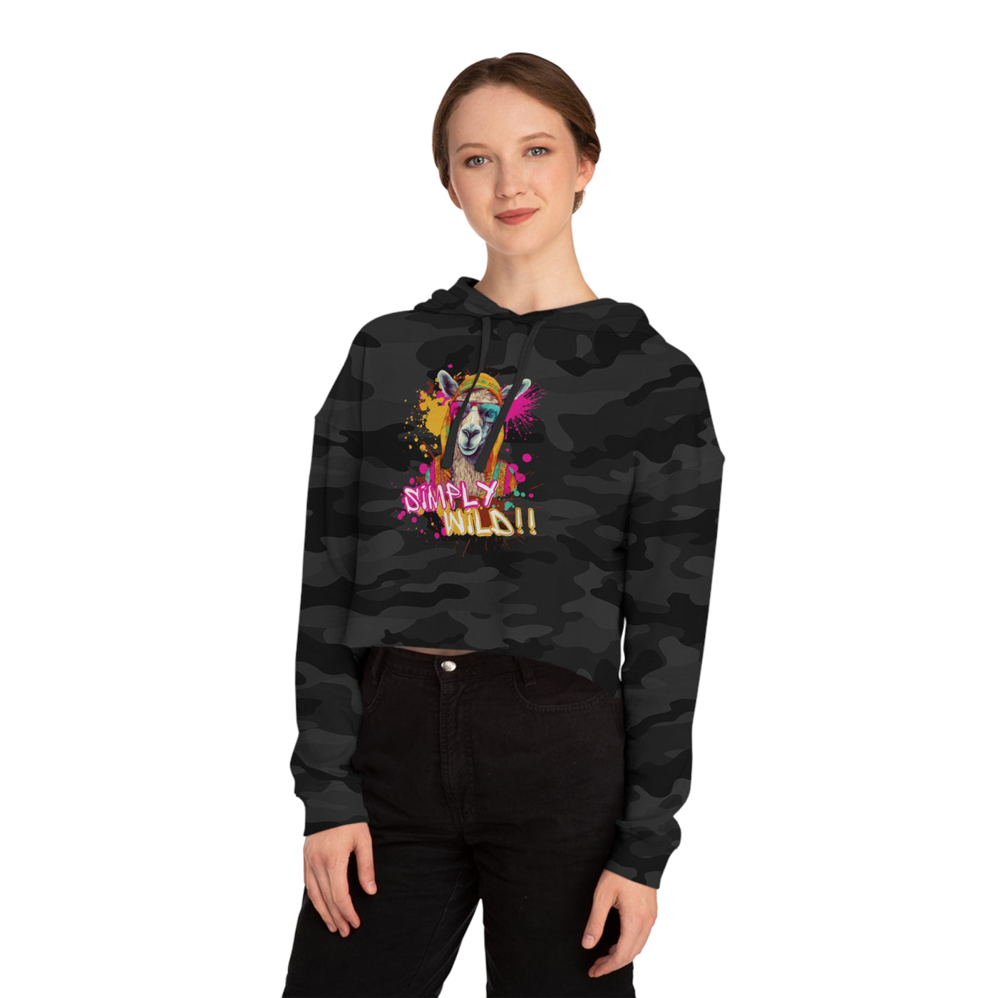 Urban Wilds Crop Hoodie - Colorful Graffiti Inspired Design