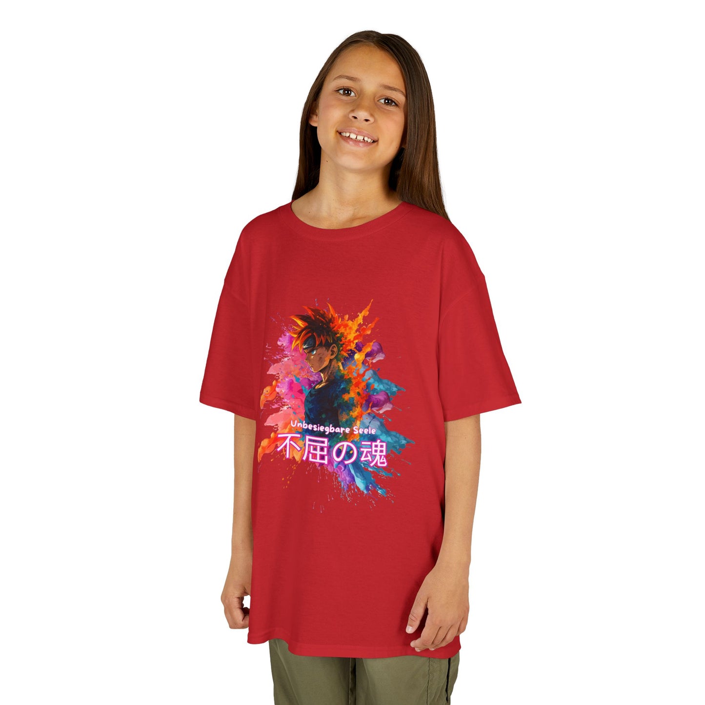 "unbesiegbare Seele" Vibrant Kids Jersey Tank Top - Colorful Anime Design