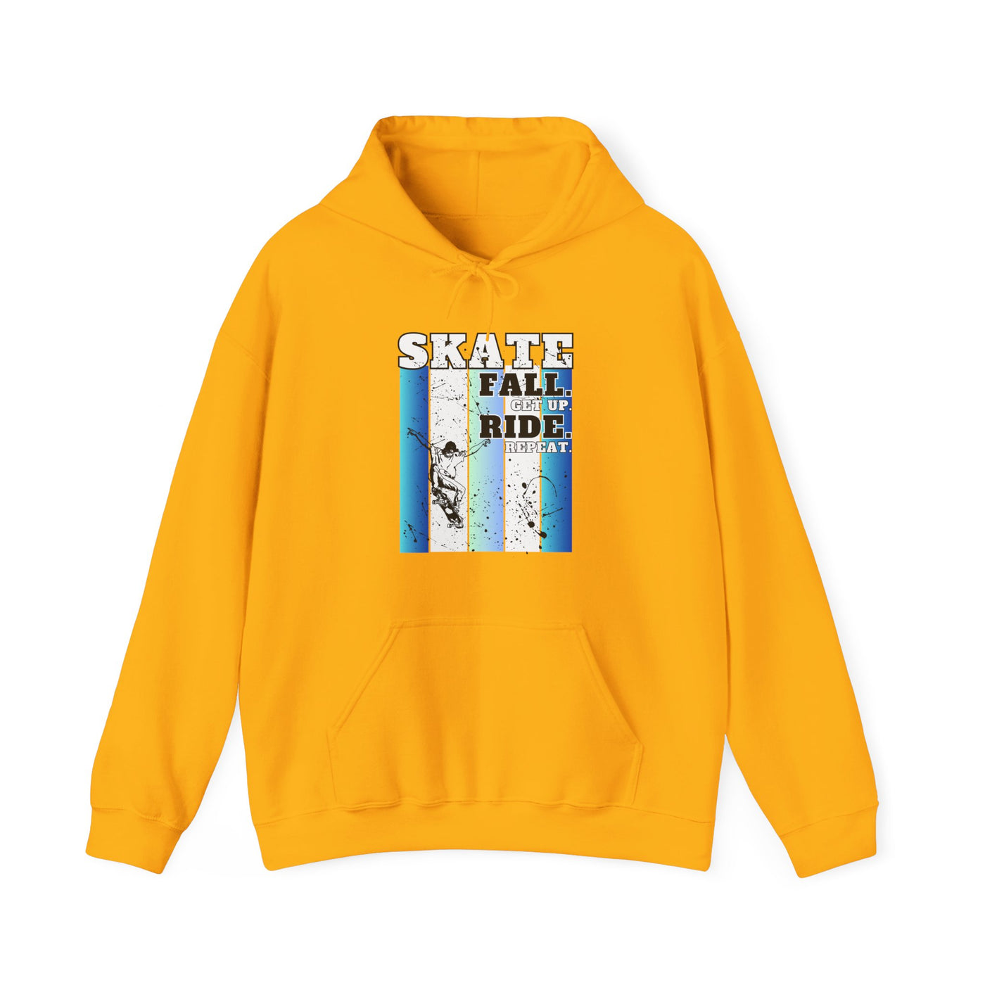 Skateboarding Warmup Hoodie - 'Skate Fall Get Up Ride Repeat' Design