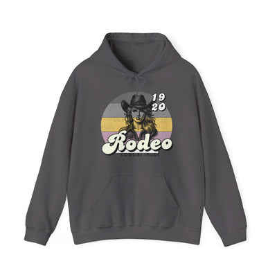 Rodeo Cowgirl Hooded HOODIE - Unisex Heavy Blend™ - Retro Style