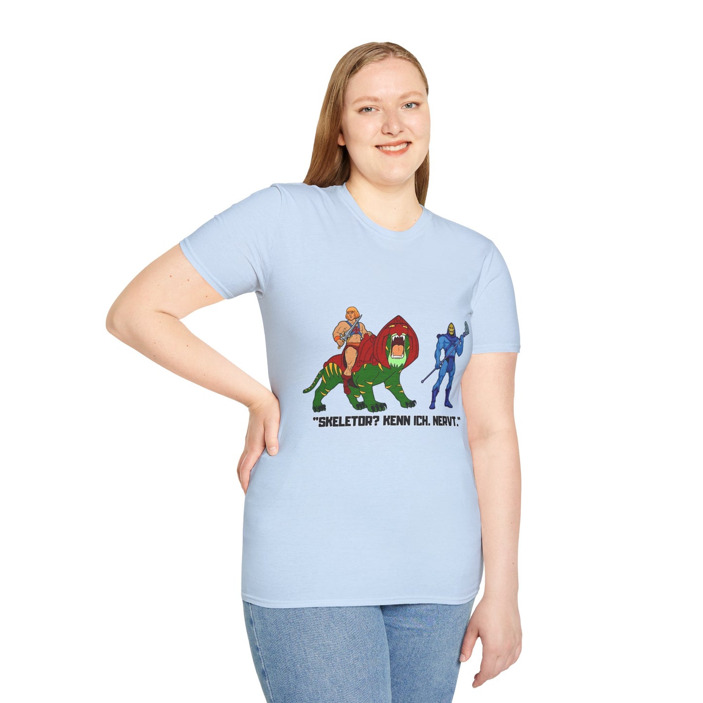 He-Man Retro Graphic Tee, Unisex Softstyle Shirt for Fans, Vintage Cartoon Apparel, Gift for Geeks, Nostalgic T-Shirt