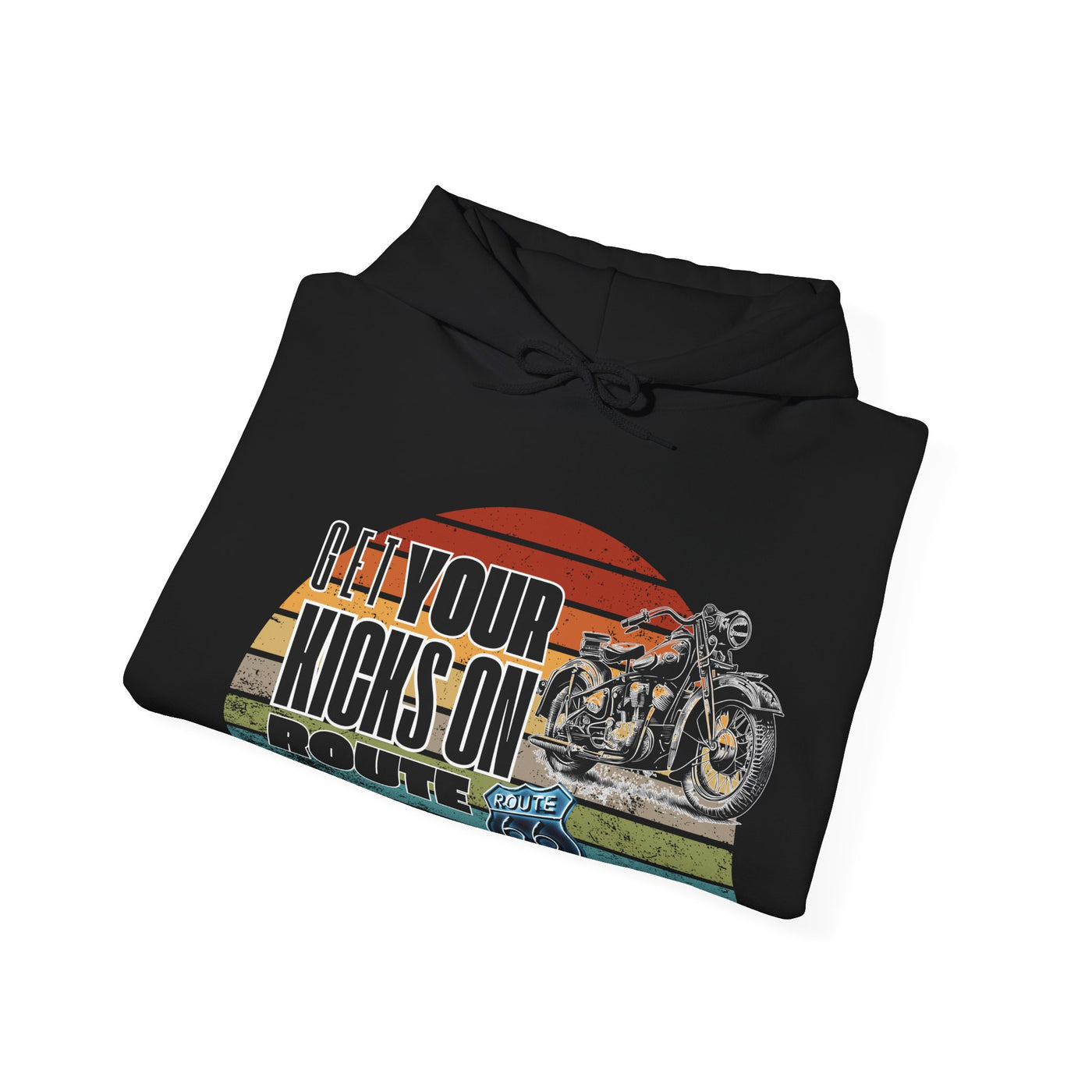 Retro Motorcycle Adventure Hoodie - 'Get Your Kicks On Route 66'