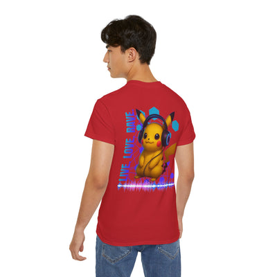Rave T-Shirt, Fun Music Shirt, Live Love Rave - Techno - Pokemon