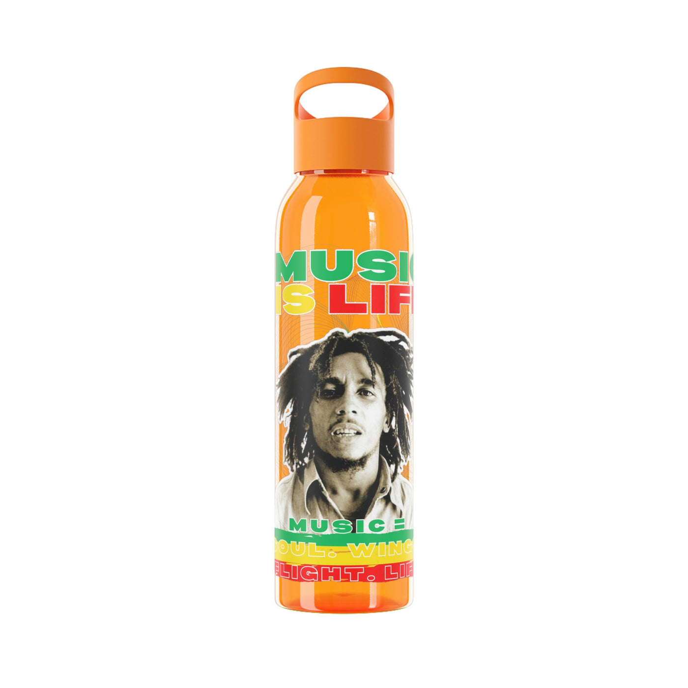 Bob Reggae- Music is Life Water Bottle, Wasserflasche