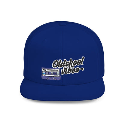 Oldschool Vibes Flat Bill Snapback Cap | Retro Style Hat for Casual Wear