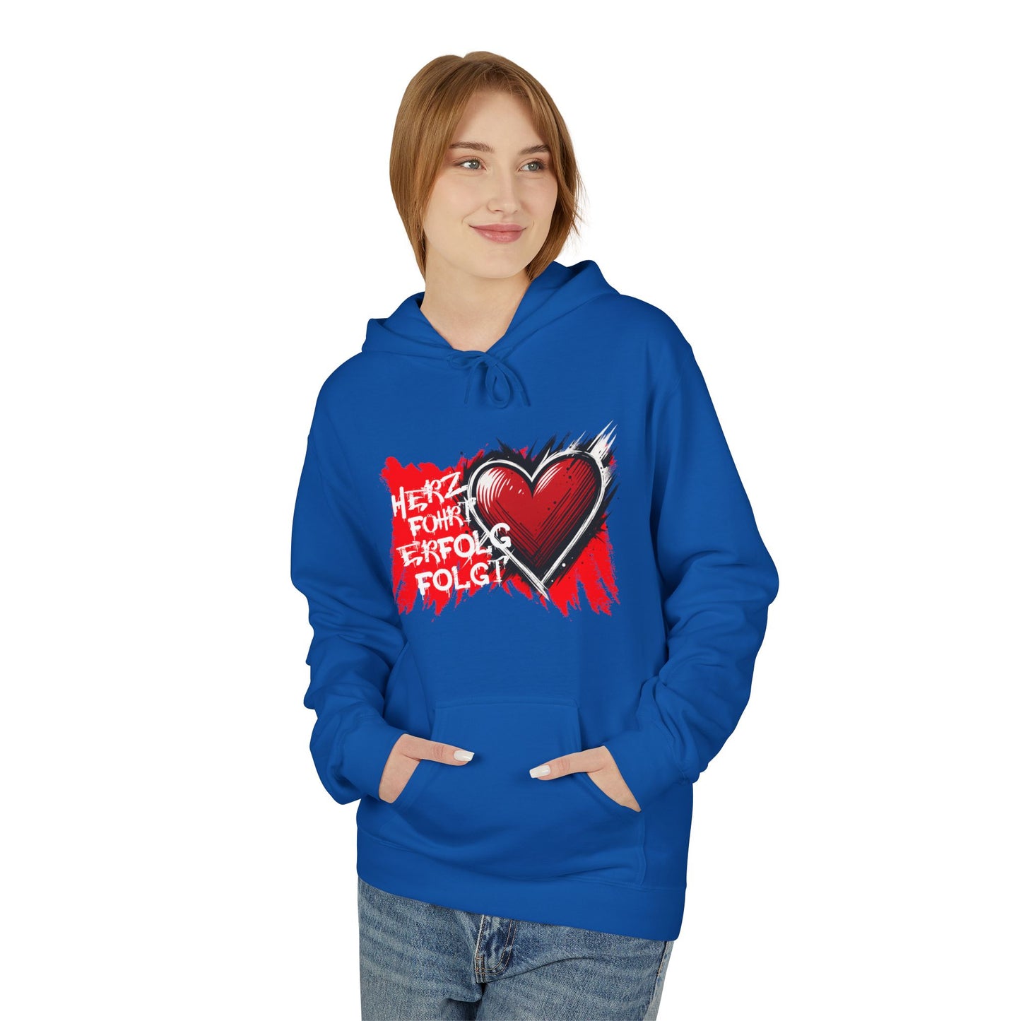 Herz führt Erfolg folgt Hoodie