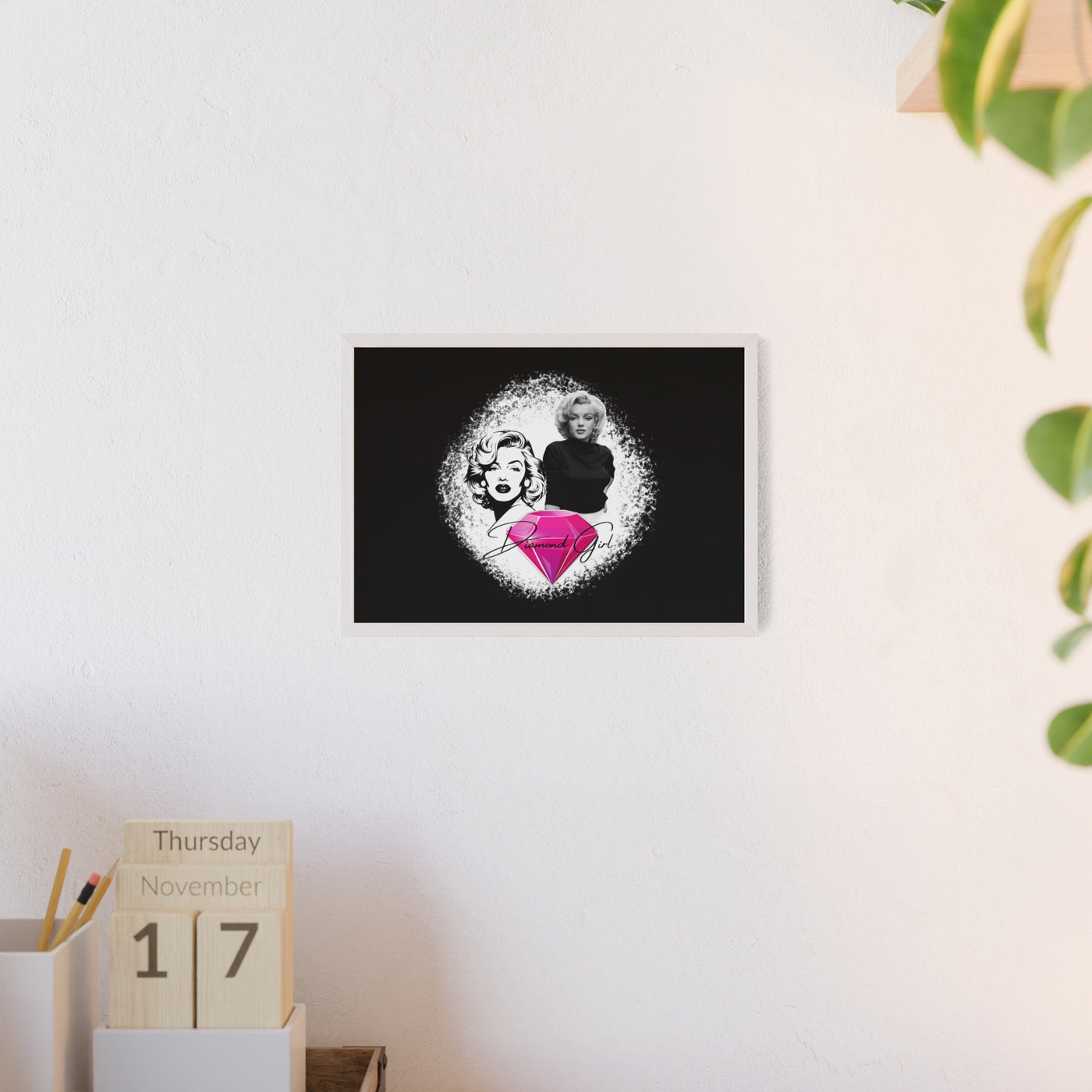 Vintage Marilyn Monroe Poster with Wooden Frame