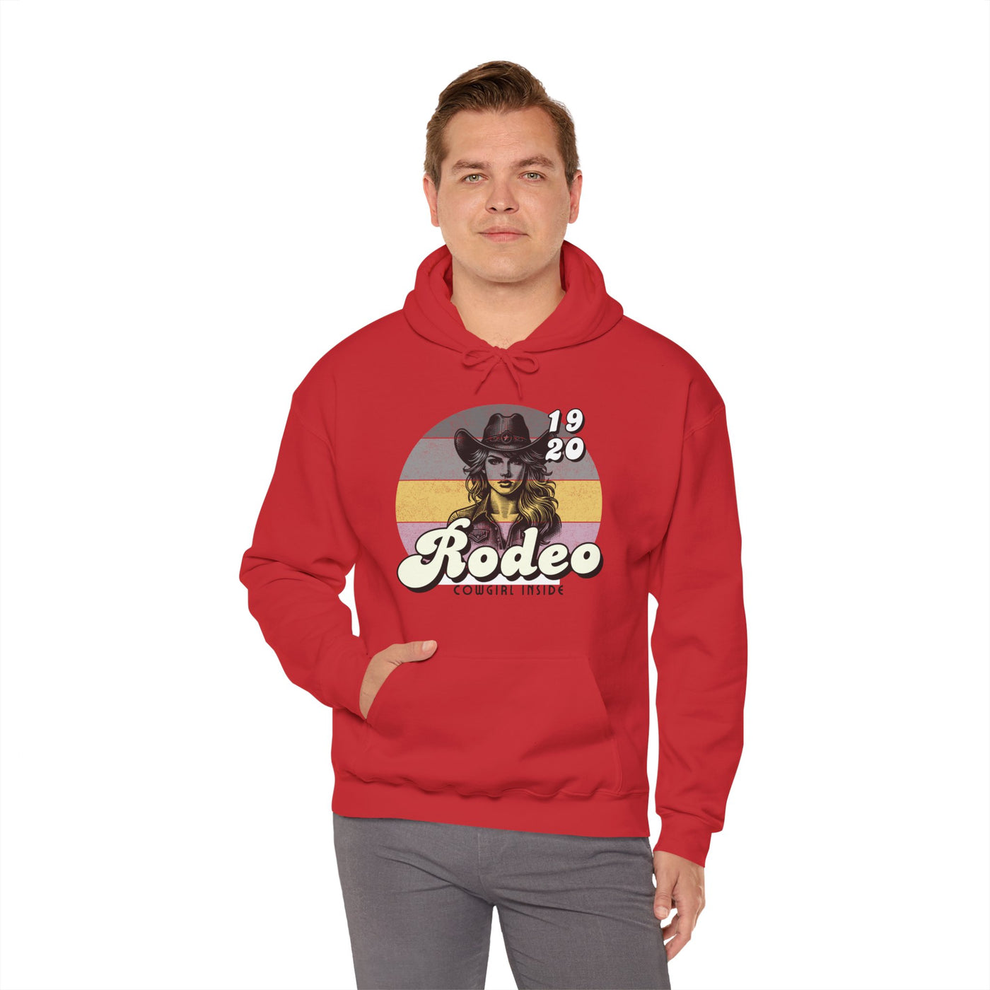 Rodeo Cowgirl Hooded HOODIE - Unisex Heavy Blend™ - Retro Style