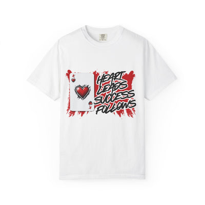 Heart Leads Success Unisex Heavy Cotton Tee | Graphic Tee | Casual Wear | Gift for Gamers | Inspirational Fashion | Streetwear