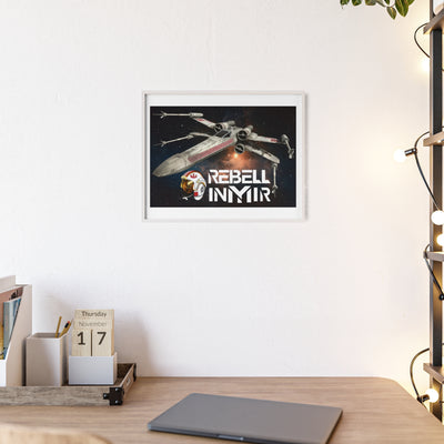 Star Wars X-Wing Fighter Poster with Wooden Frame - Rebel Inyir Decor
