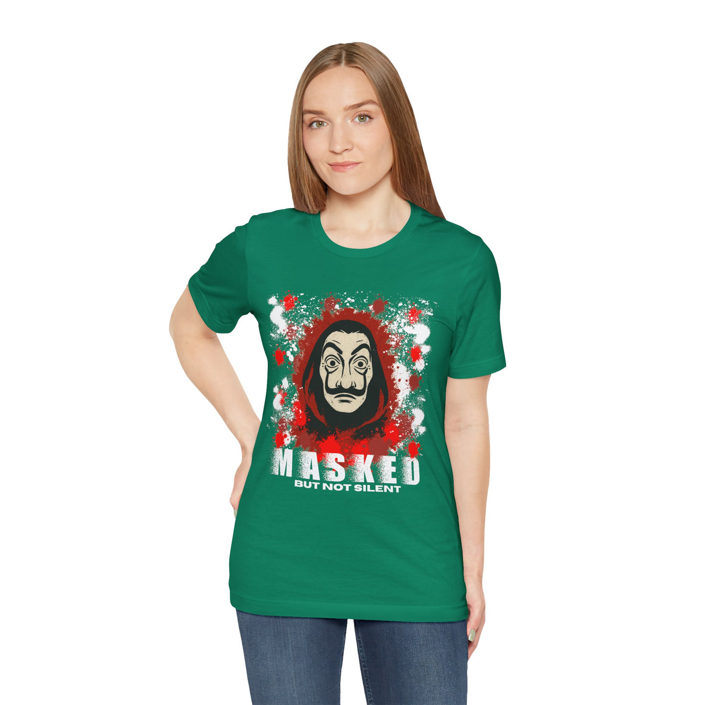 Unisex Short Sleeve Tee - Money Heist Masked but not silent