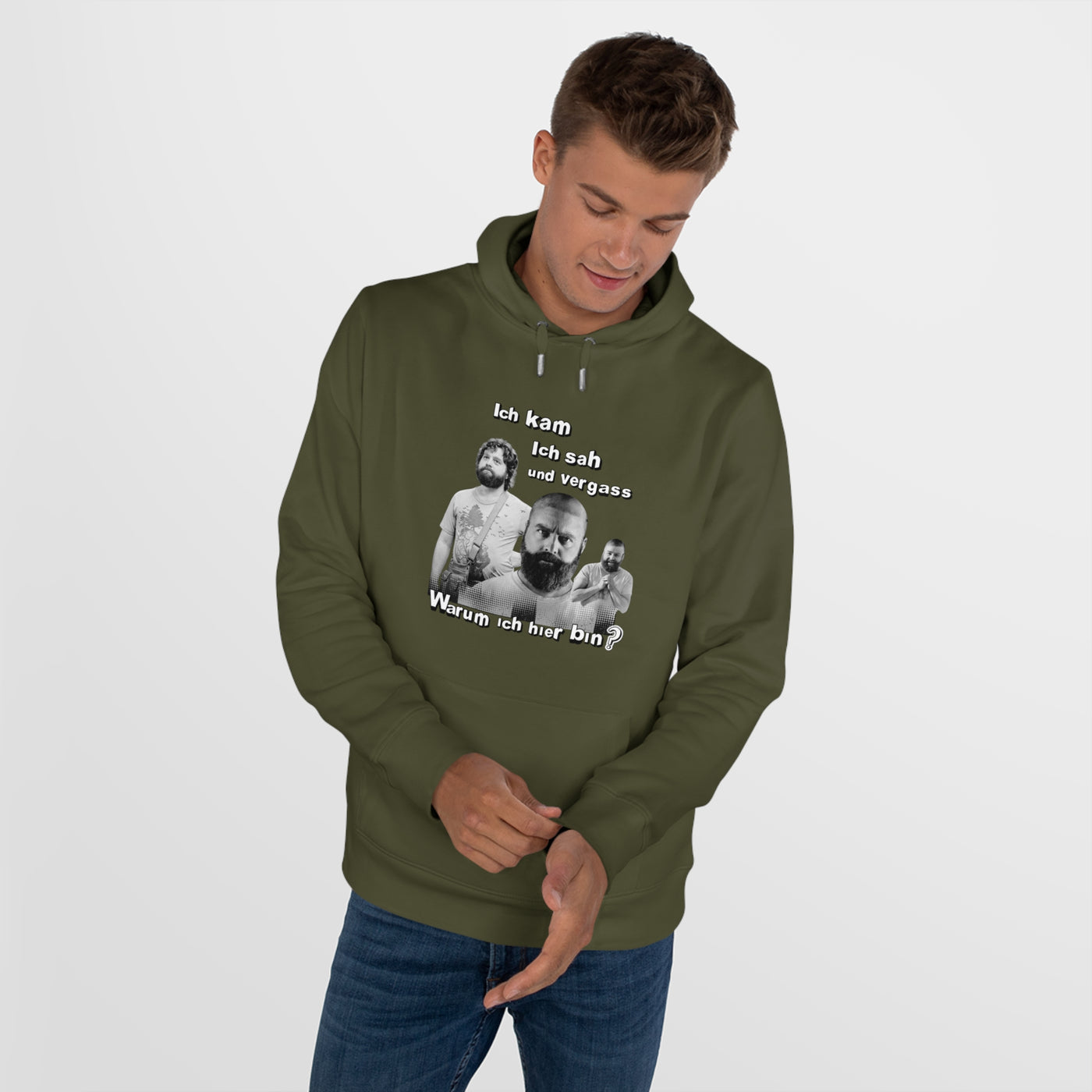 Hoodie Unisex Witz  Alan Garner– Ich kam ich sah und vergaß - Warum ich hier bin!