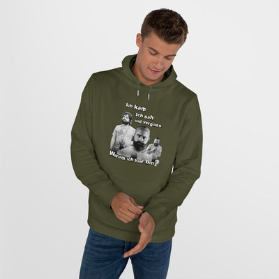 Hoodie Unisex Witz  Alan Garner– Ich kam ich sah und vergaß - Warum ich hier bin!