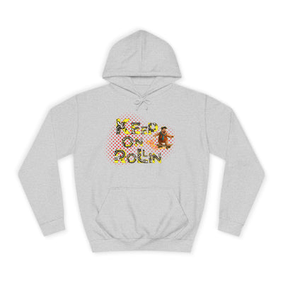 'Keep On Rollin' Design Unisex College Hoodie Flintstones Feuerstein