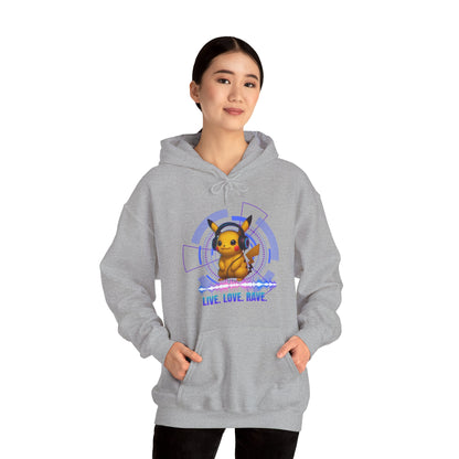 Rave Hoddie, Live Love Rave - Techno - Pokemon