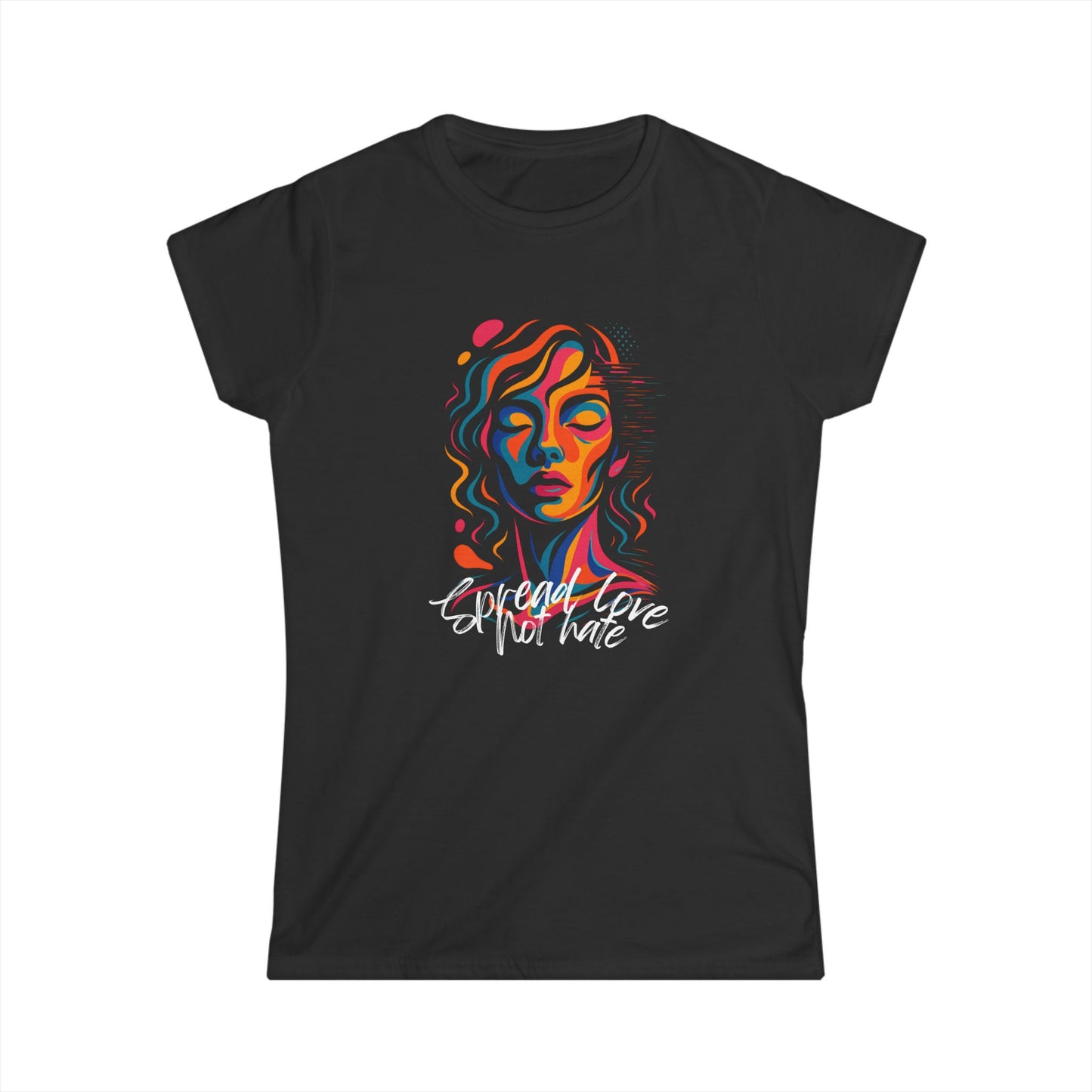 Spread love not hate Artistic T Shirt Colorful Abstract Design
