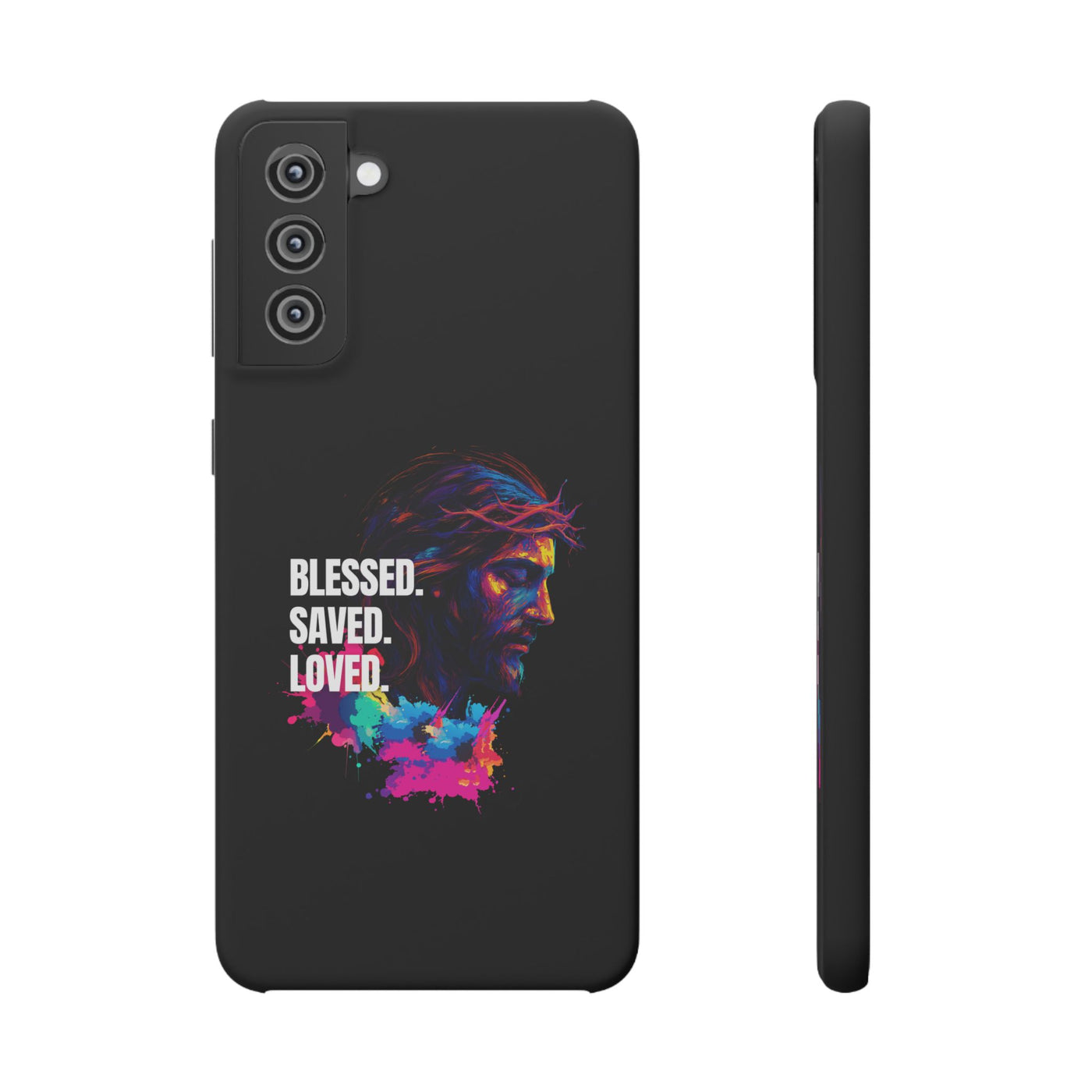 Blessed Saved loved - Snap Case - Jesus