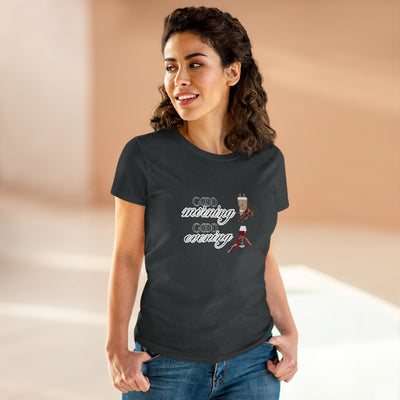 Good Morning - Good Evening  Cotton Tee, Women's Graphic Shirt