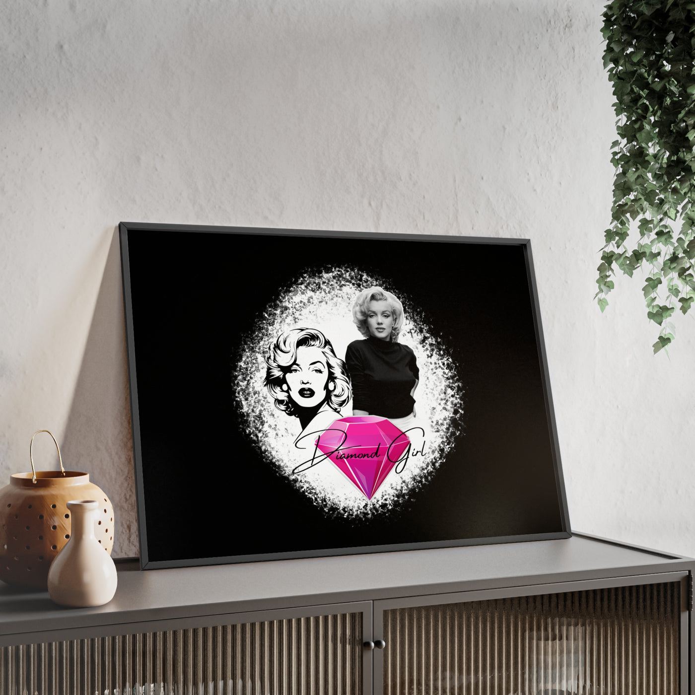 Vintage Marilyn Monroe Poster with Wooden Frame