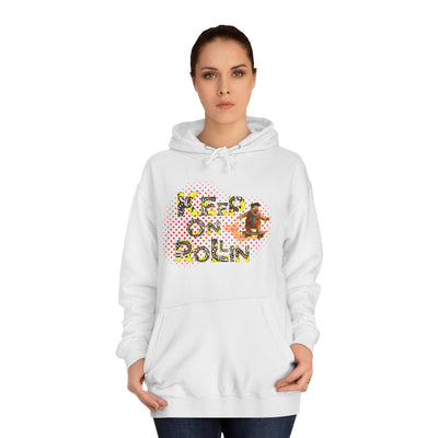 'Keep On Rollin' Design Unisex College Hoodie Flintstones Feuerstein