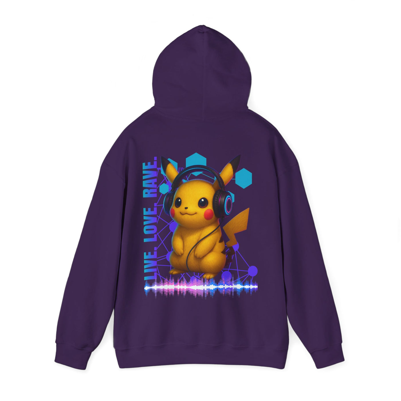 Rave Hoddie, Live Love Rave - Techno - Pokemon