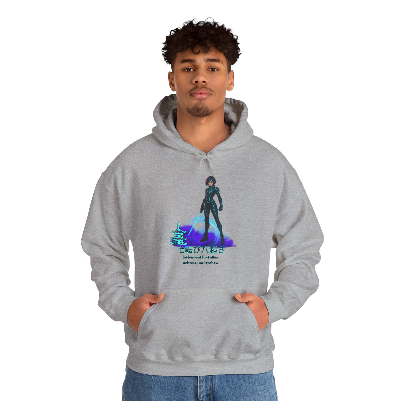 Hoodie  Anime "siebenmal hinfallen - achtmal aufstehen"