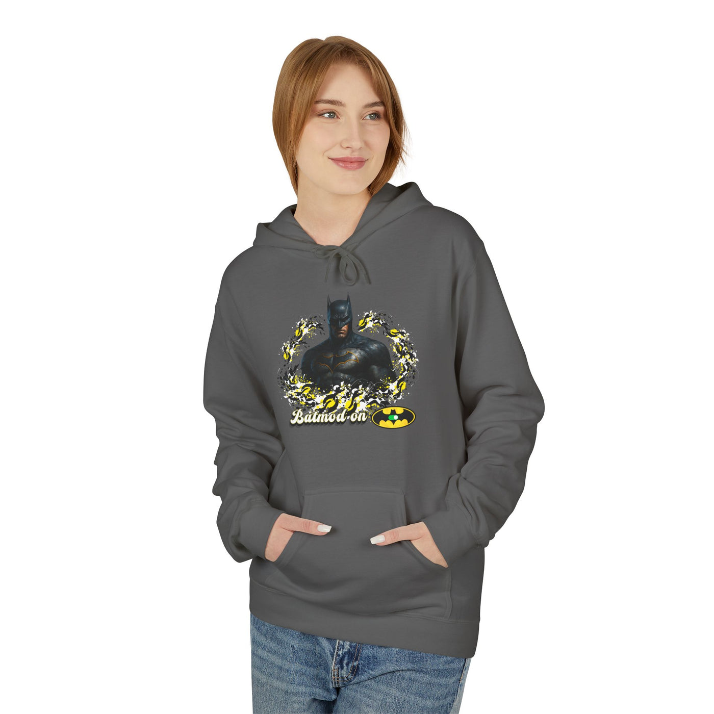 Batman-Inspired Unisex Fleece Hoodie, "Batmod on"