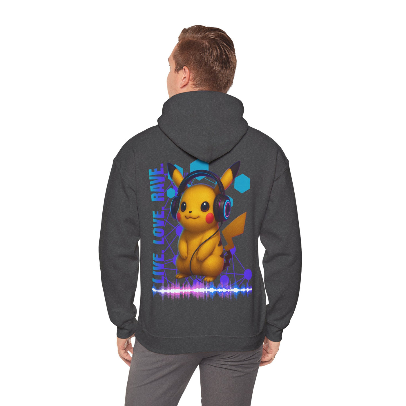 Rave Hoddie, Live Love Rave - Techno - Pokemon