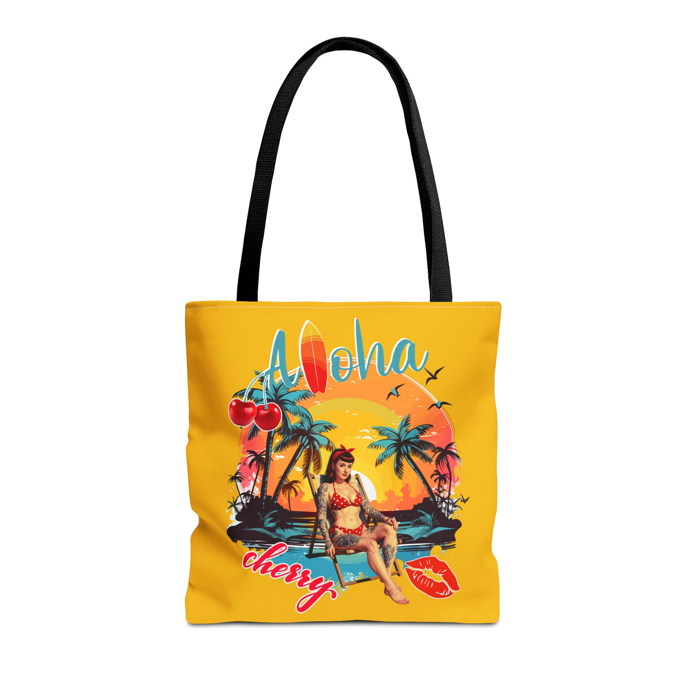 Aloha Cherry Tropical Tote Bag | Beach Accessories, Summer Bag, Travel Tote, Hängetasche, Strandtasche | Kultfaser