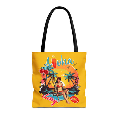 Aloha Cherry Tropical Tote Bag | Beach Accessories, Summer Bag, Travel Tote, Hängetasche, Strandtasche | Kultfaser