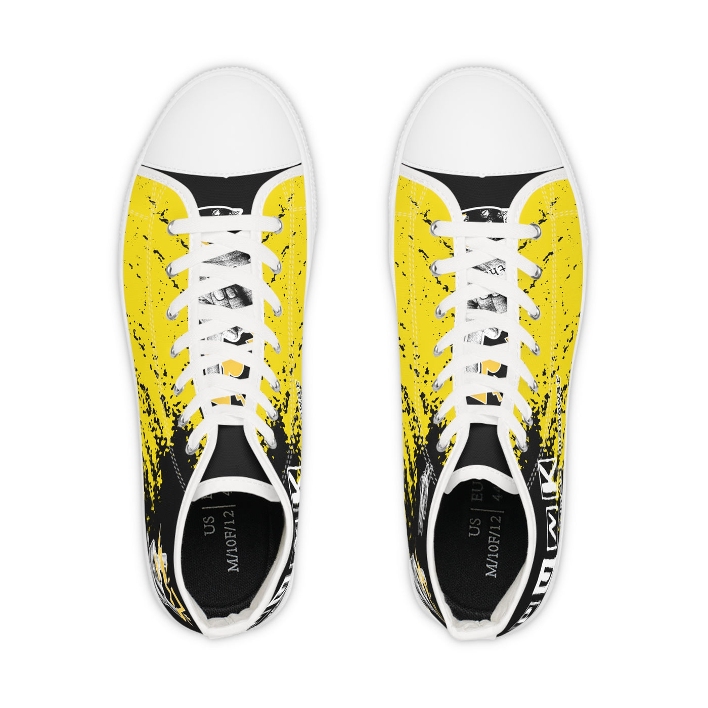 Trendy high top sneakers "louder than manowar" sneakers