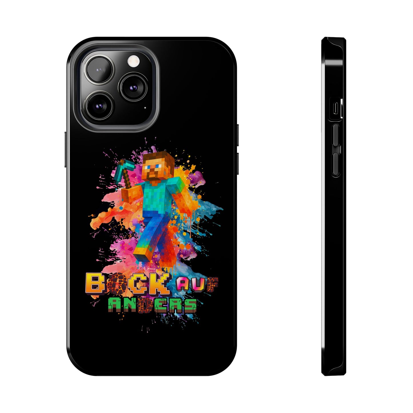 Minecraft Inspired Tough Phone Case - Handyhülle  "Bock auf anders" Colorful Gamer Design