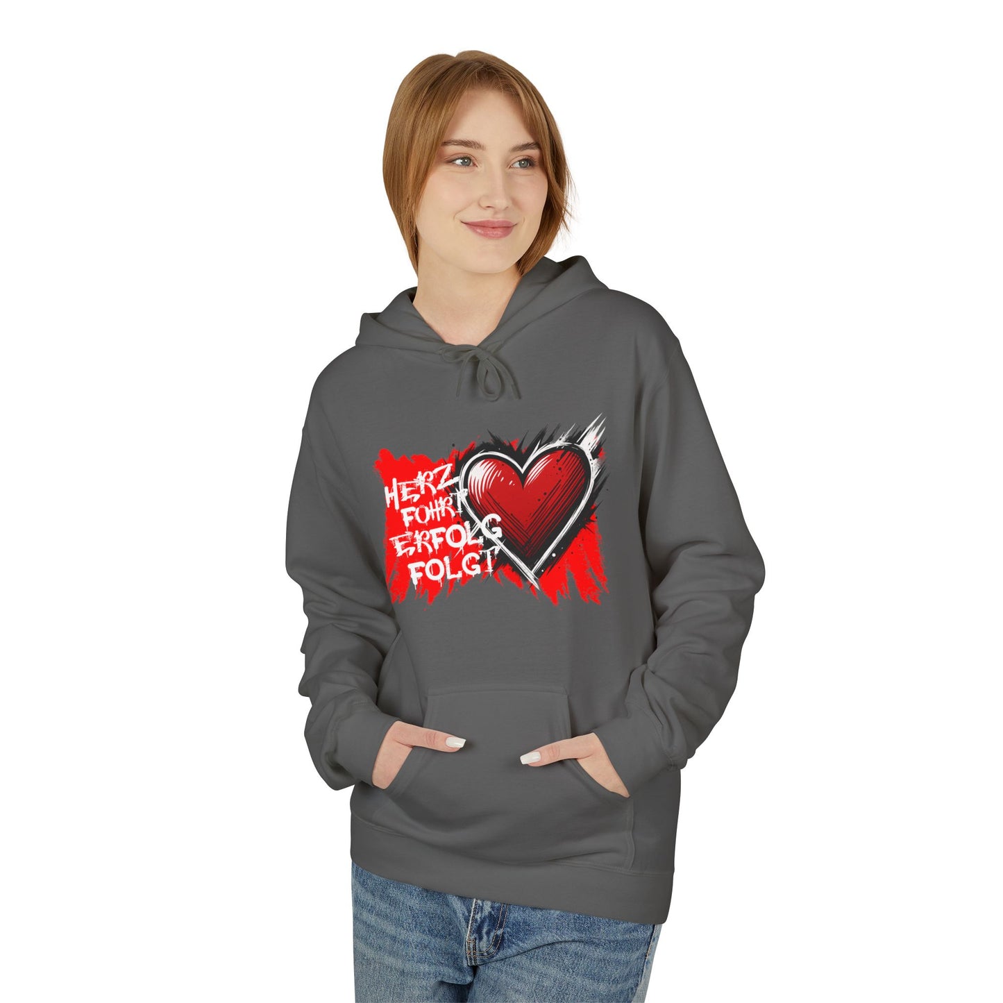 Herz führt Erfolg folgt Hoodie