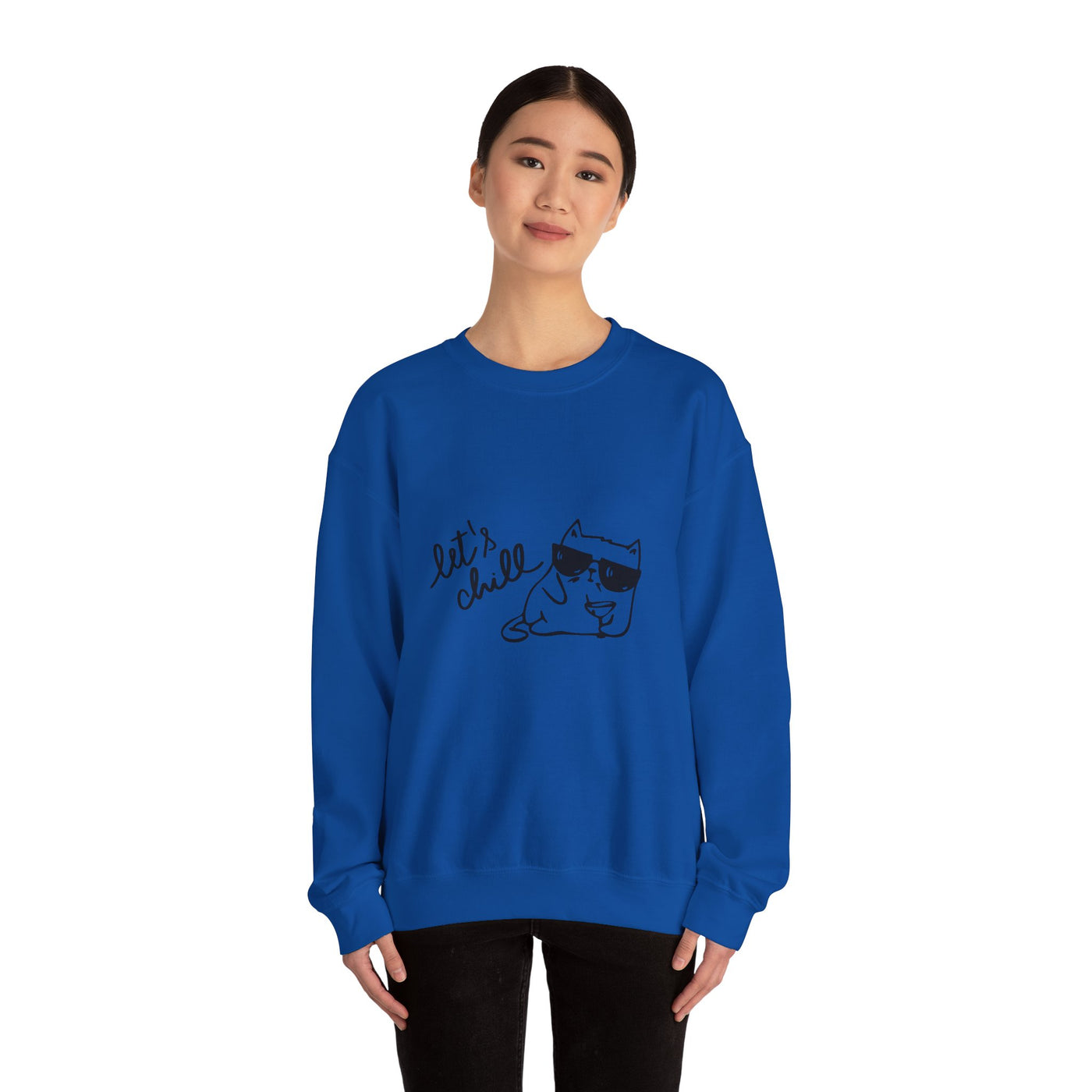 Let's Chill Cat Sweatshirt - Unisex Garment-Dyed Pullover for Cozy Days