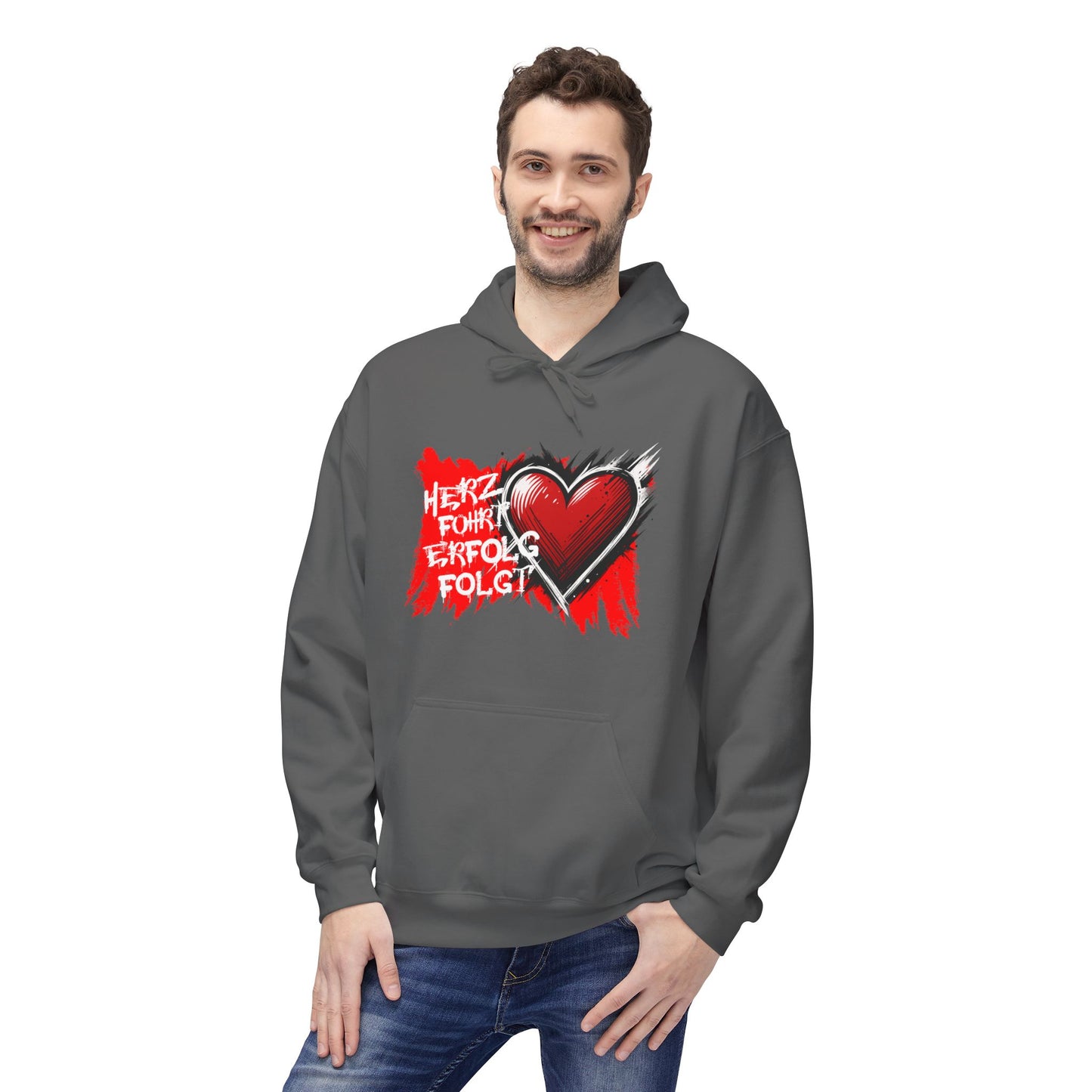 Herz führt Erfolg folgt Hoodie