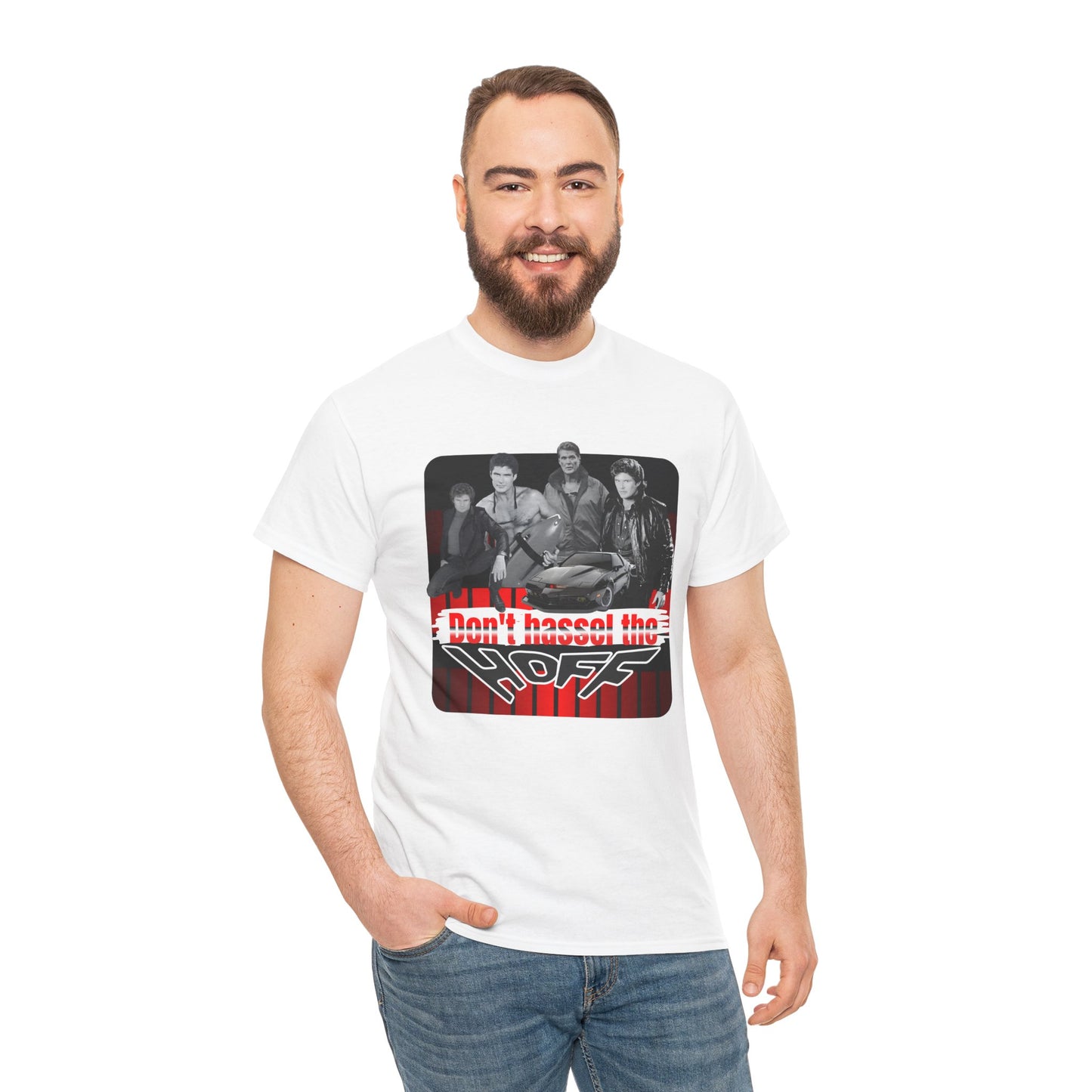 Don't Hassel the Hoff Unisex Heavy Cotton Tee | Retro Humor Shirt for Fans