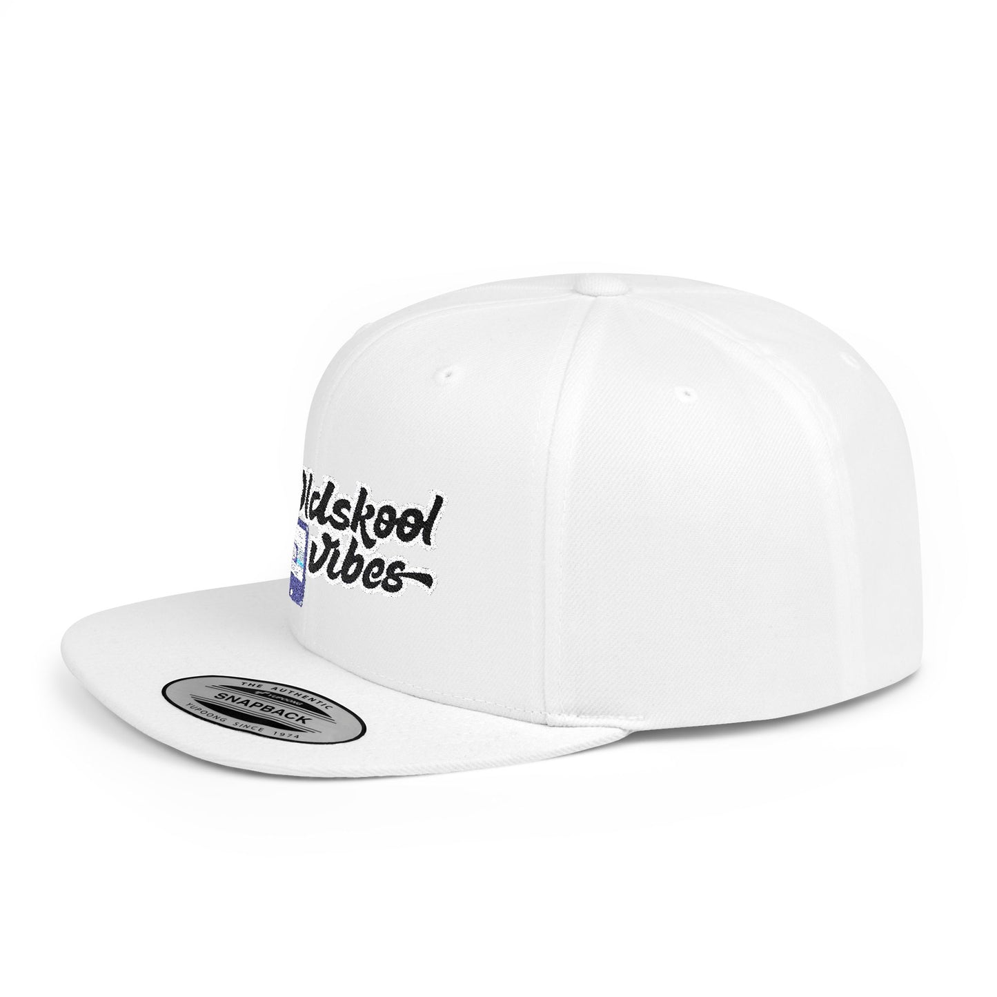 Oldschool Vibes Flat Bill Snapback Cap | Retro Style Hat for Casual Wear