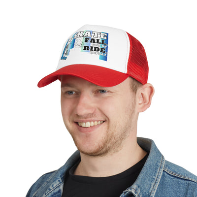 Skateboarding Mesh Cap - "Skate Fall, Get Up, Ride, Repeat"