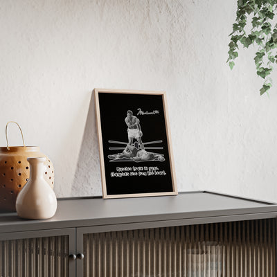 Boxing Inspired Wall Art Poster with Wooden Frame - Muhammad Ali 